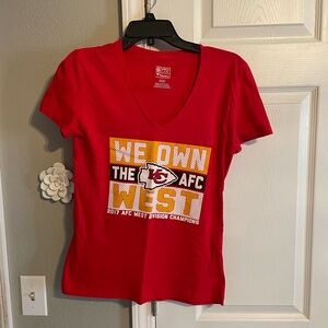 Red V-Neck Women's Top
